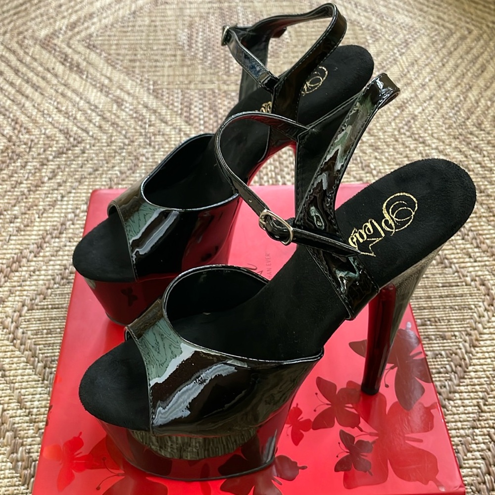Pleaser Patent Leather Black Heels